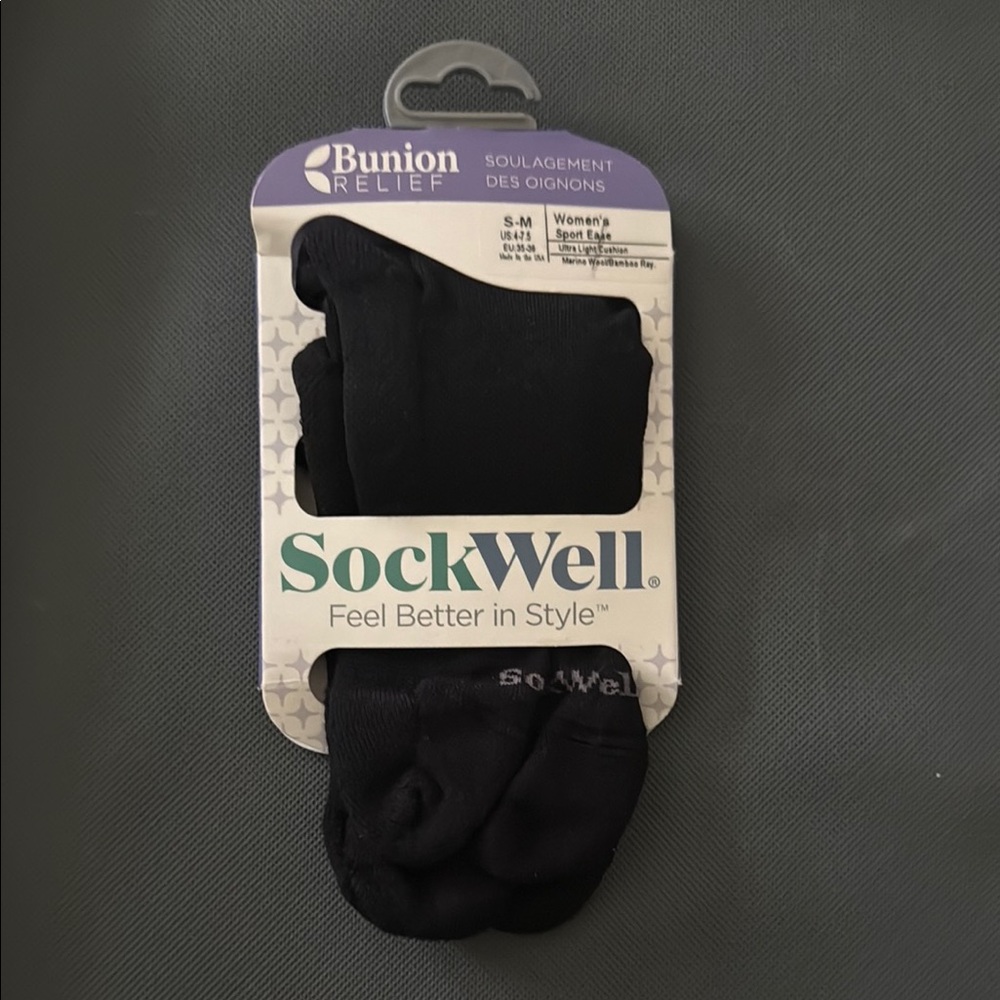 Women’s Sockwell Sport Ease Bunion Relief S-M (Black) New